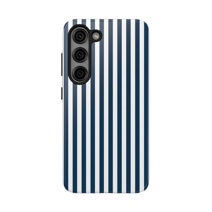 Navy Blue Stripes Tough Phone Case for iPhone and Samsung Galaxy