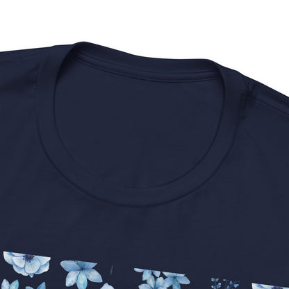 Snowy Blue Flowers T-Shirt