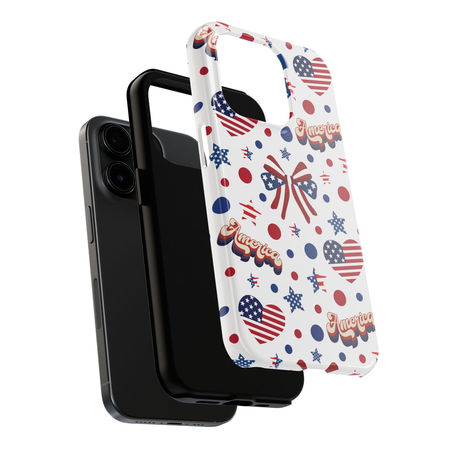 Coque de téléphone robuste America's Sweetheart and Bows pour iPhone et Samsung Galaxy