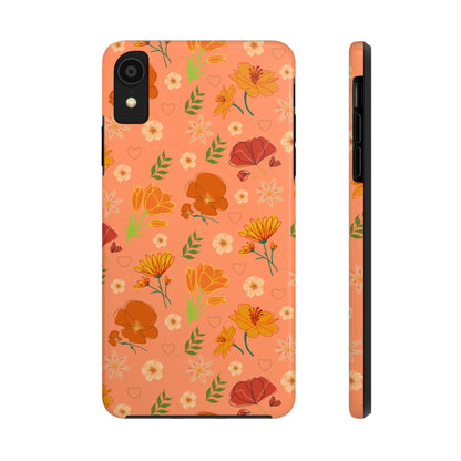 Coque de téléphone résistante Coral Peach Meadow pour iPhone et Samsung Galaxy