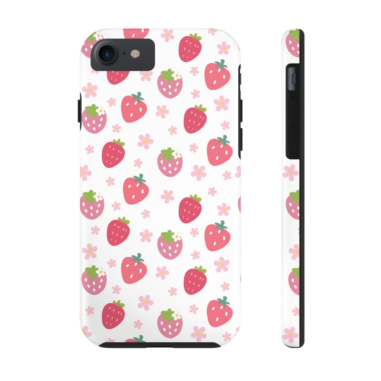 Strawberries and Daisies Tough Phone Case for iPhone and Samsung Galaxy