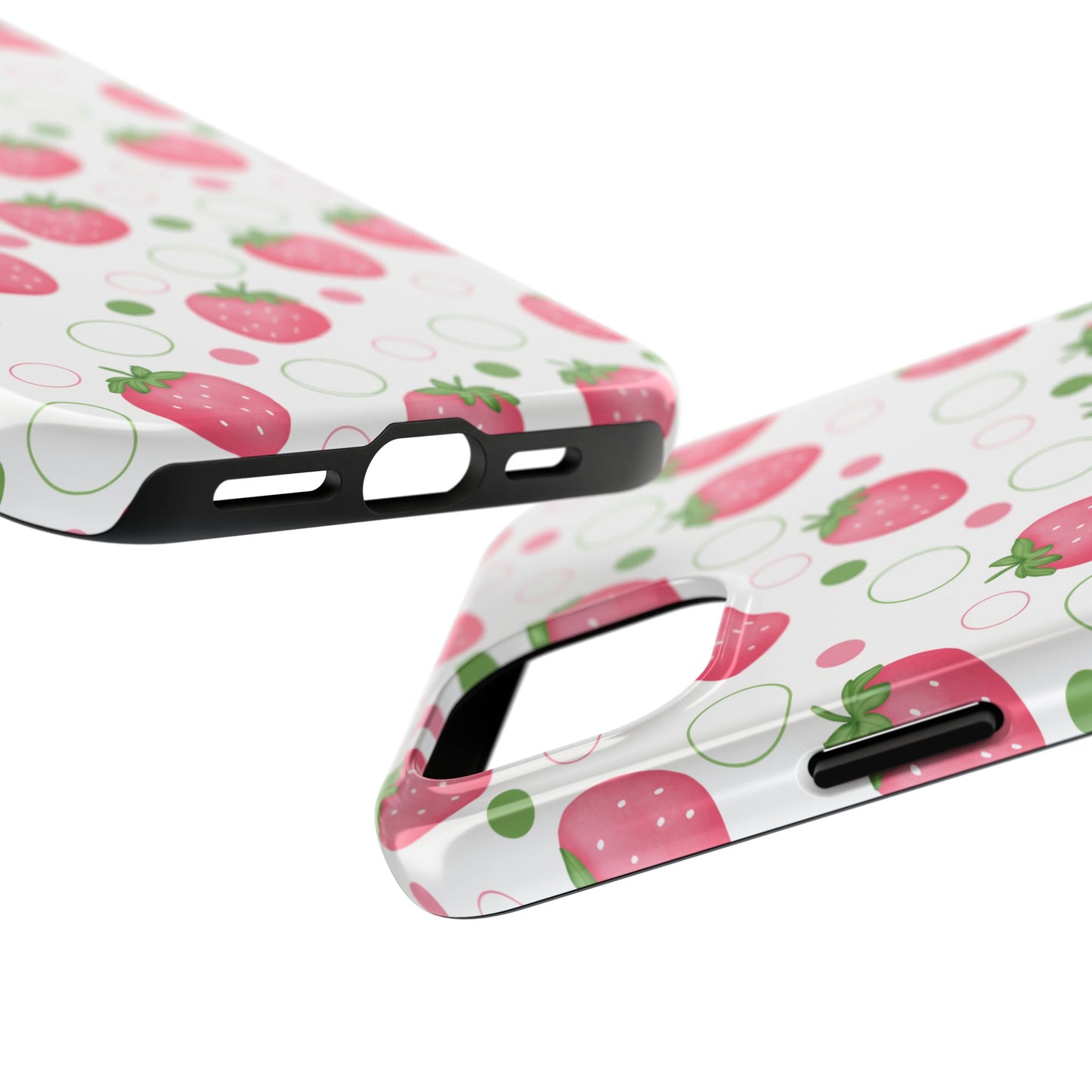 Pink Strawberry Bubbles Tough Phone Case for iPhone and Samsung Galaxy