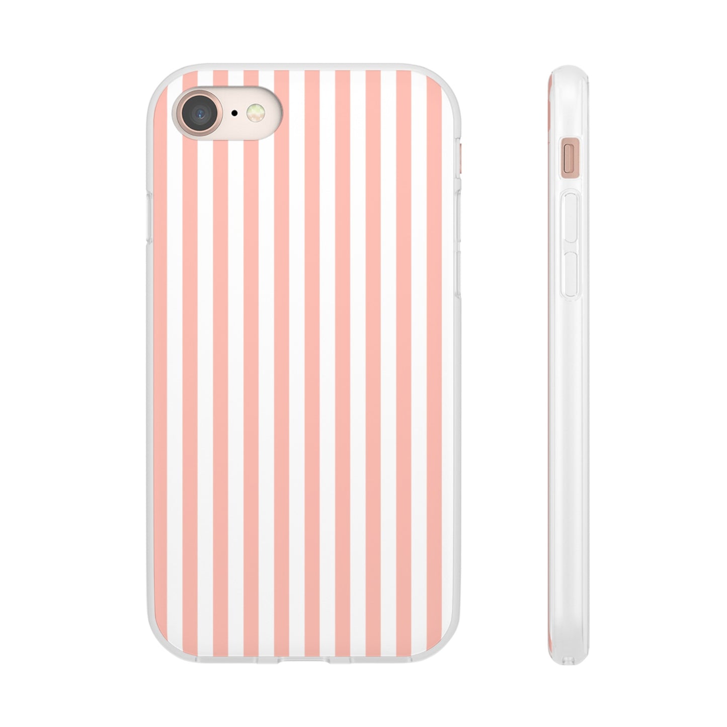 Coral Pink Stripes Flexible Phone Case iPhone Case Samsung Galaxy - Phone Case - Kristine Celestine