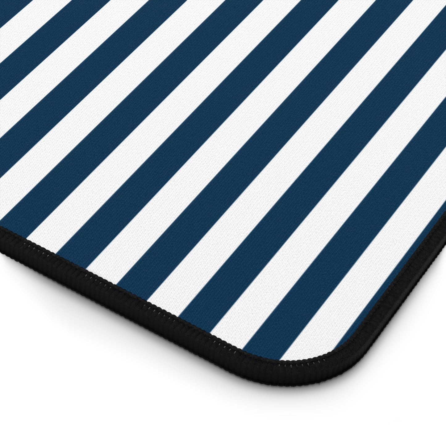 Navy Blue Stripes Desk Mat Royal Blue Stiped Computer Mat Classic Dark Blue Office Mat