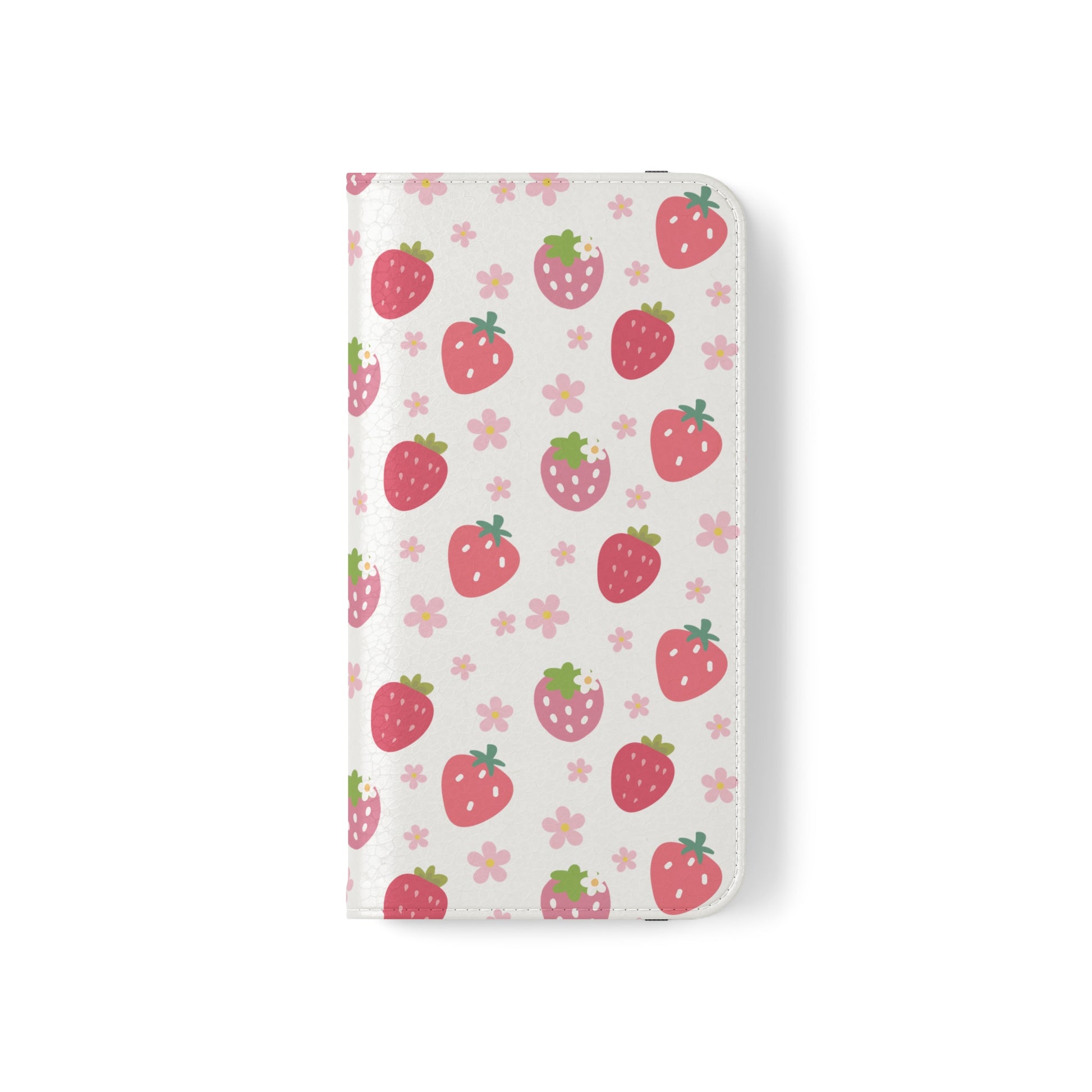 Strawberries and Daisies Flip Phone Case Cover with Pockets - Phone Case - Kristine Celestine