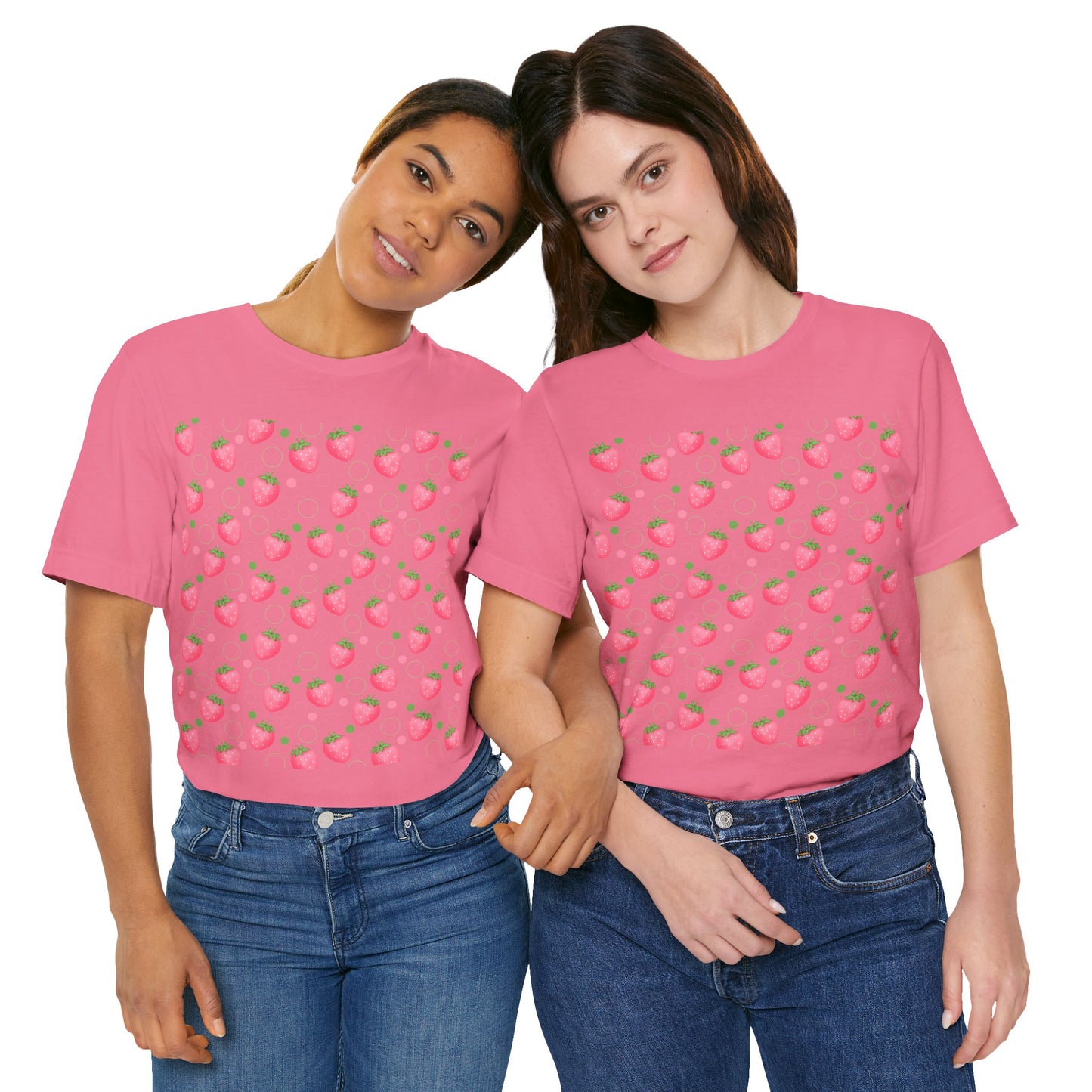 Pink Strawberry Bubbles Shirt - T - Shirt - Printify - Kristine Celestine