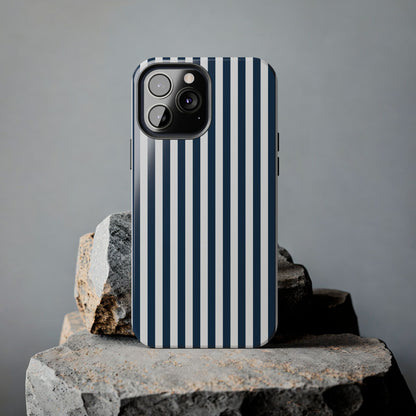 Navy Blue Stripes Tough Phone Case for iPhone and Samsung Galaxy