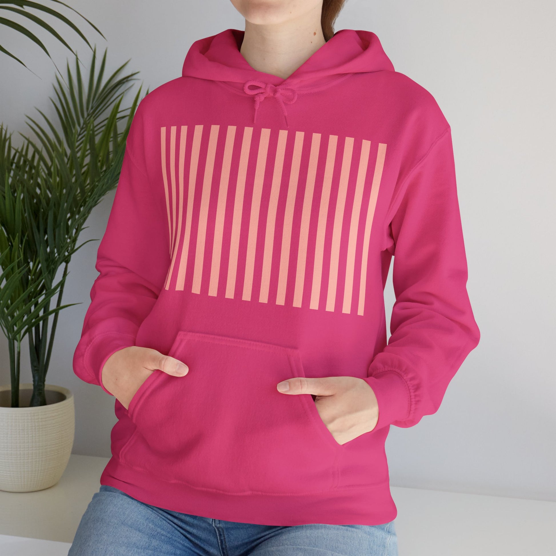 Coral Pink Stripes Hoodie - Hoodie - Kristine Celestine