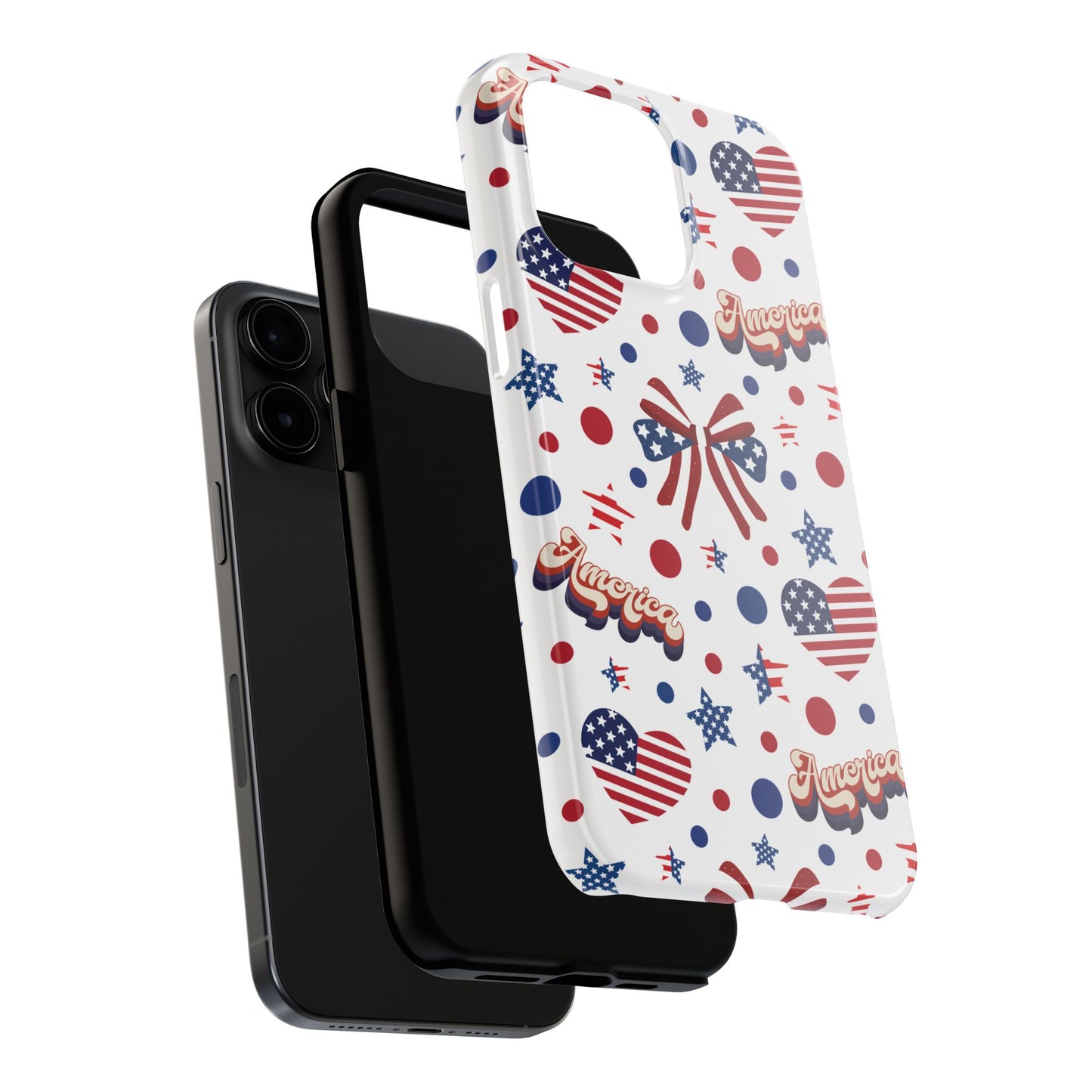 Coque de téléphone robuste America's Sweetheart and Bows pour iPhone et Samsung Galaxy