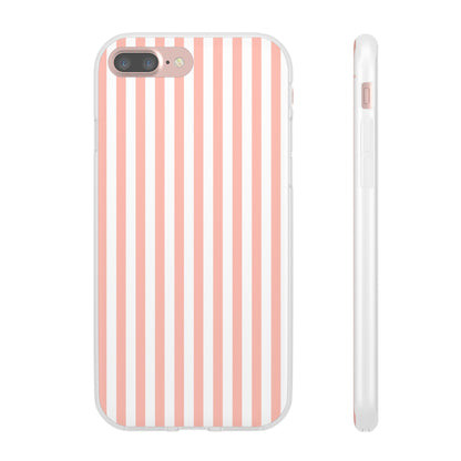 Coral Pink Stripes Flexible Phone Case iPhone Case Samsung Galaxy - Phone Case - Kristine Celestine