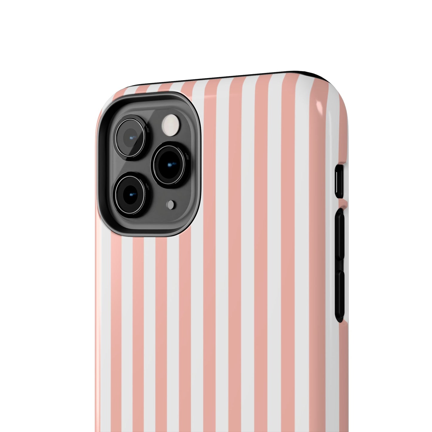 Coral Pink Stripes Tough Phone Case for iPhone and Samsung Galaxy