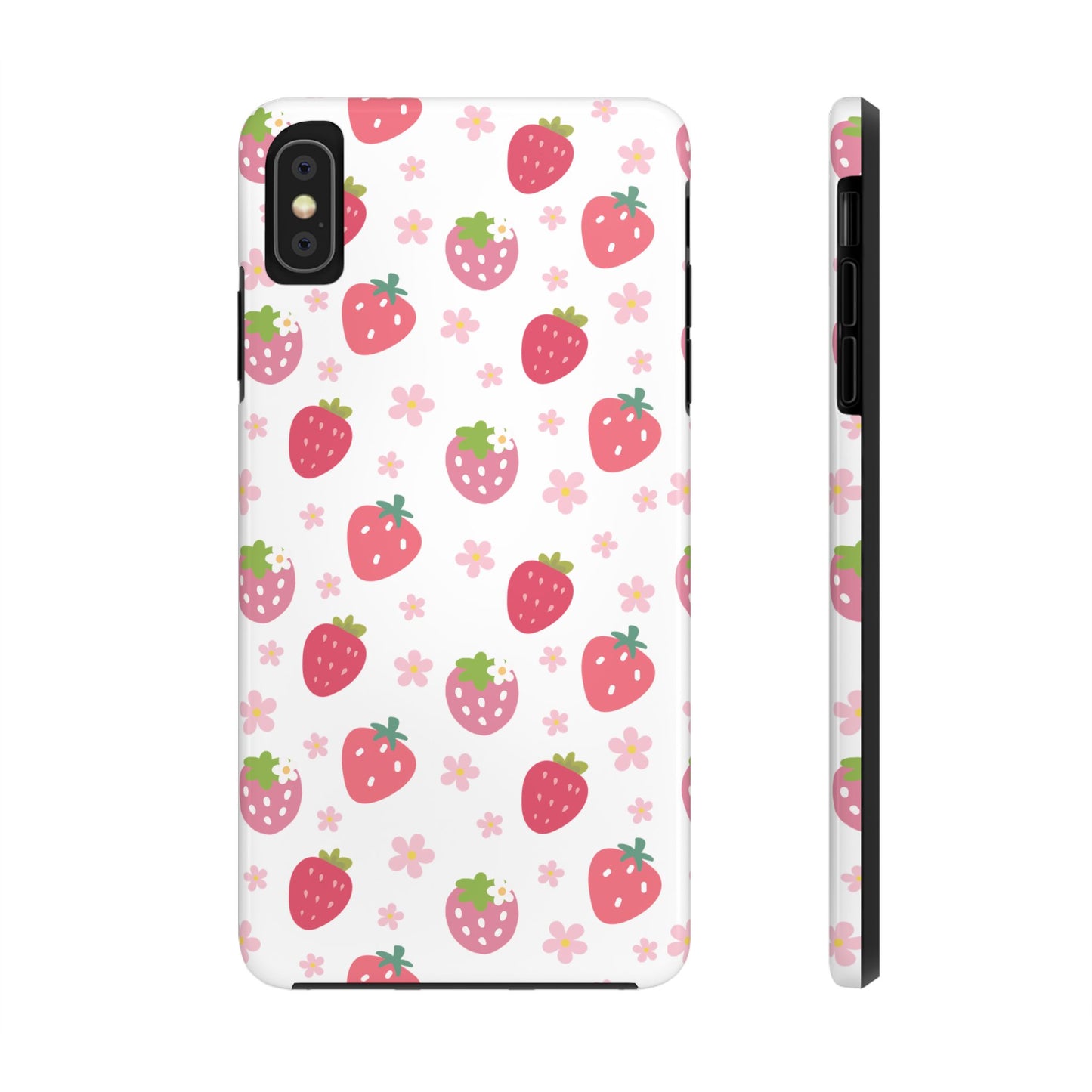 Strawberries and Daisies Tough Phone Case for iPhone and Samsung Galaxy