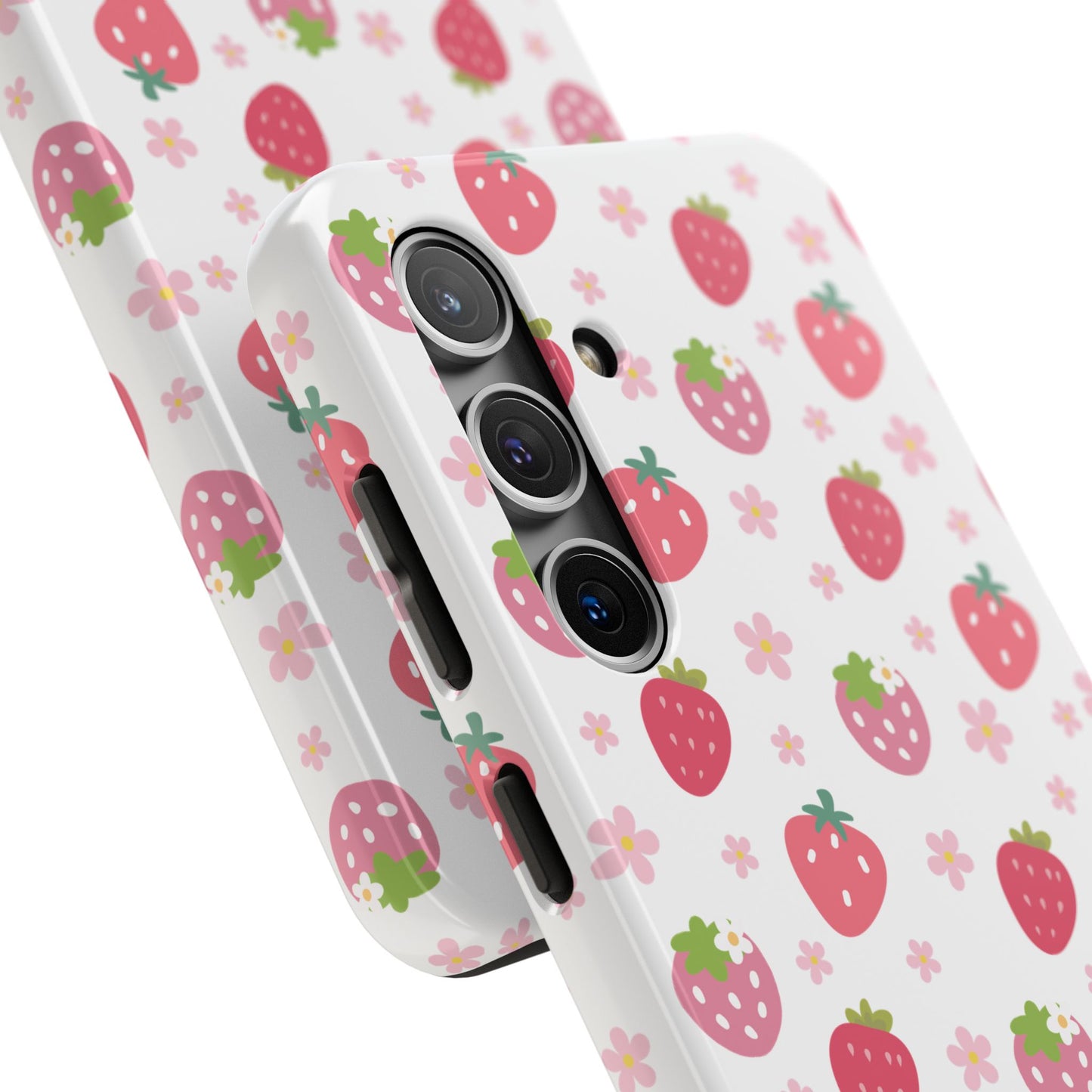 Strawberries and Daisies Tough Phone Case for iPhone and Samsung Galaxy