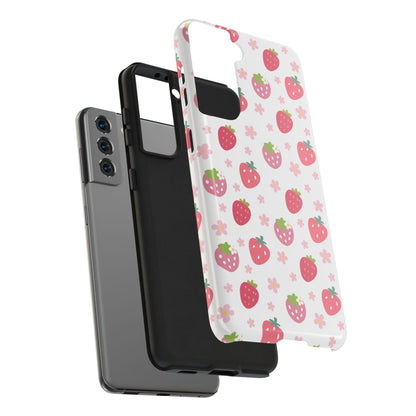 Strawberries and Daisies Tough Phone Case for iPhone and Samsung Galaxy