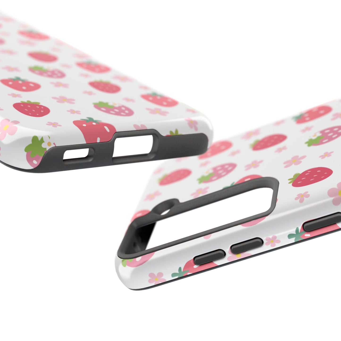 Strawberries and Daisies Tough Phone Case for iPhone and Samsung Galaxy