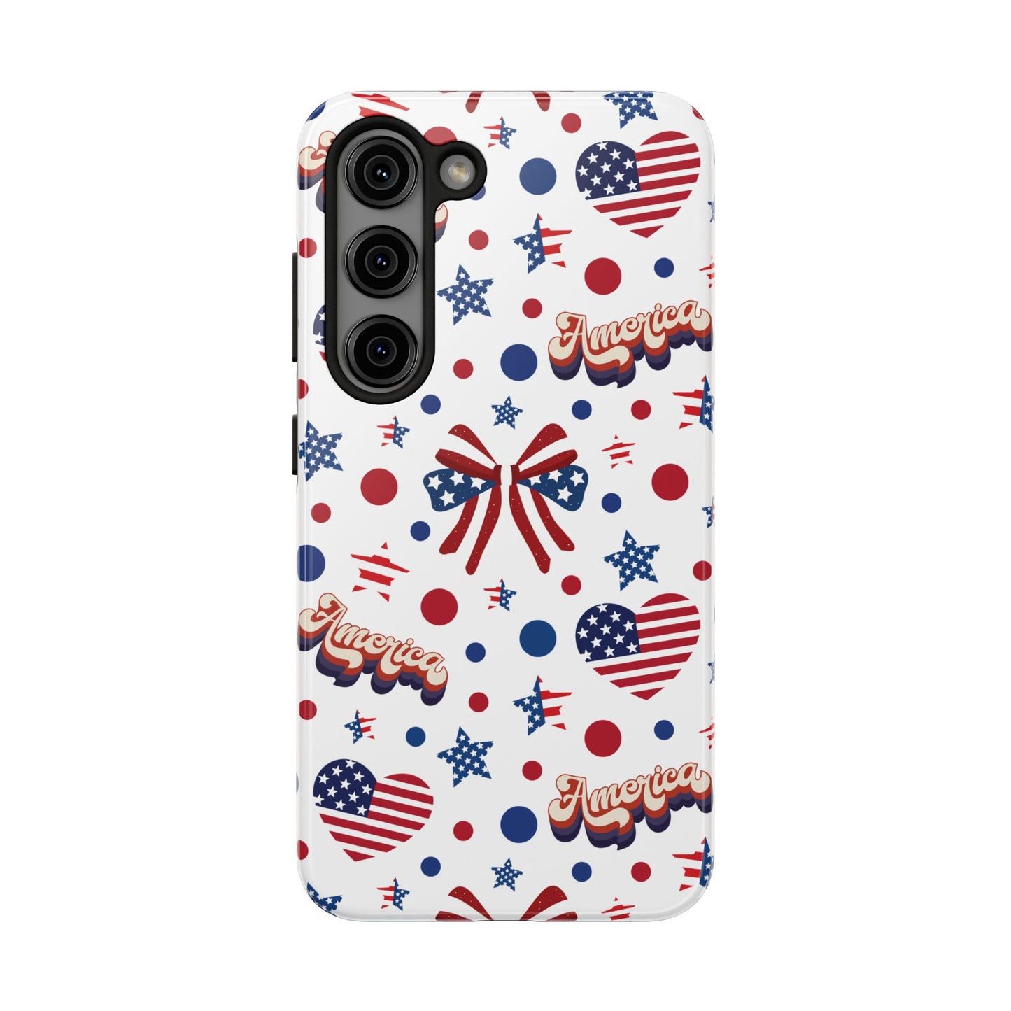 Coque de téléphone robuste America's Sweetheart and Bows pour iPhone et Samsung Galaxy