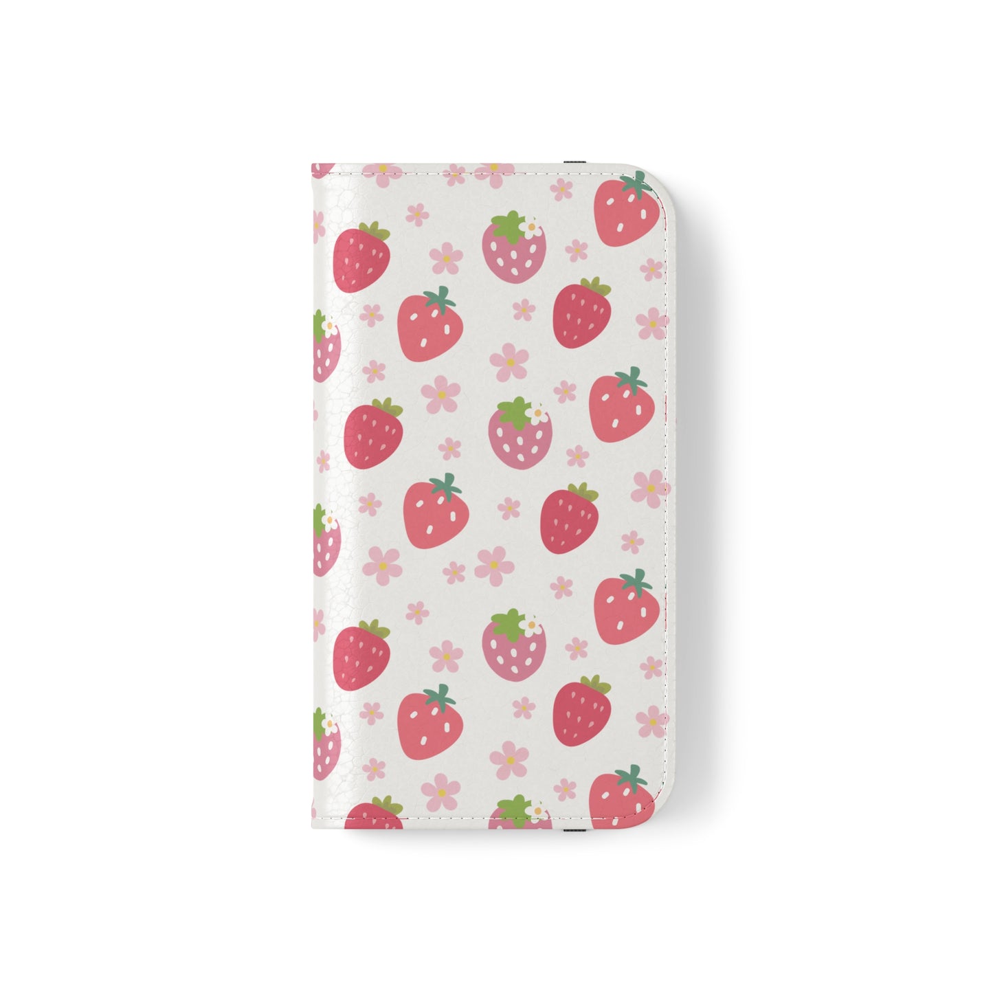 Strawberries and Daisies Flip Phone Case Cover with Pockets - Phone Case - Kristine Celestine