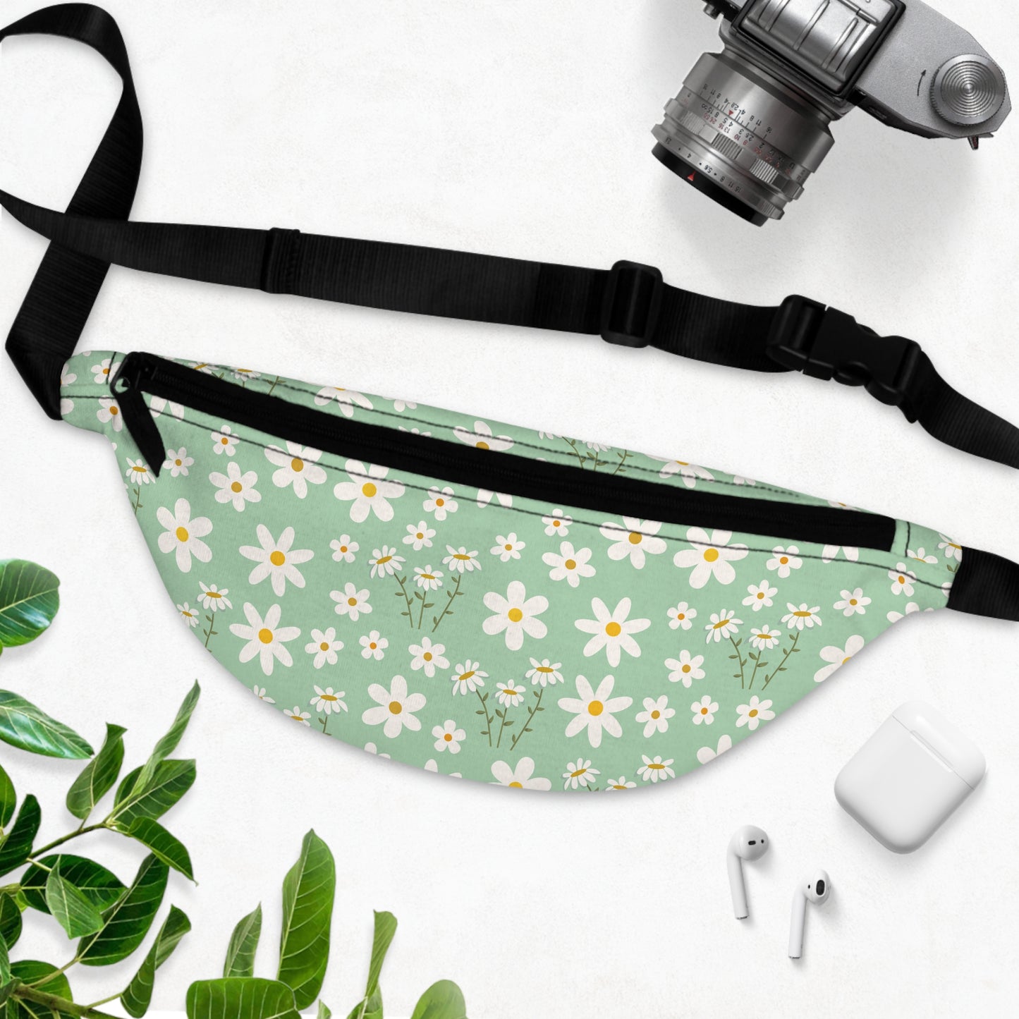 Mint Daisy Delight Fanny Pack Belt Bag Fanny Bag Waist Pack Bum Bag