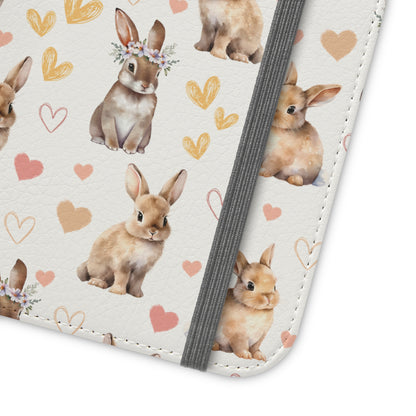 Bunny Love Flip Phone Case Cover with Pockets - Phone Case - Kristine Celestine