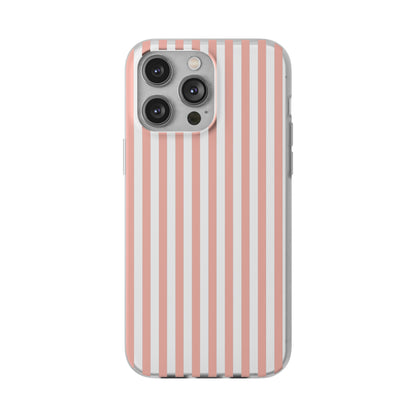 Coral Pink Stripes Flexible Phone Case iPhone Case Samsung Galaxy - Phone Case - Kristine Celestine