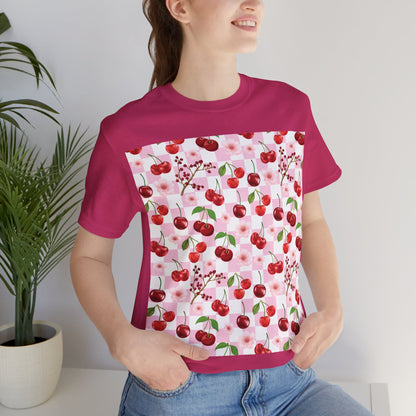 Cherry Checkerboard T - Shirt - T - Shirt - Kristine Celestine