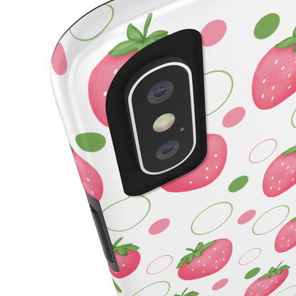 Pink Strawberry Bubbles Tough Phone Case for iPhone and Samsung Galaxy