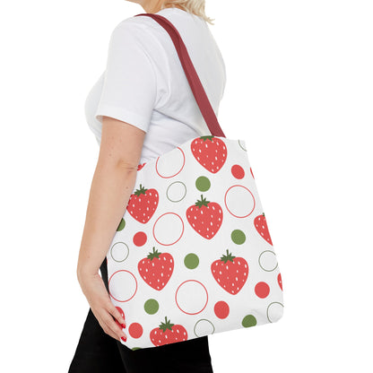 Red Strawberry Bubbles Tote Bag - Bags - Kristine Celestine