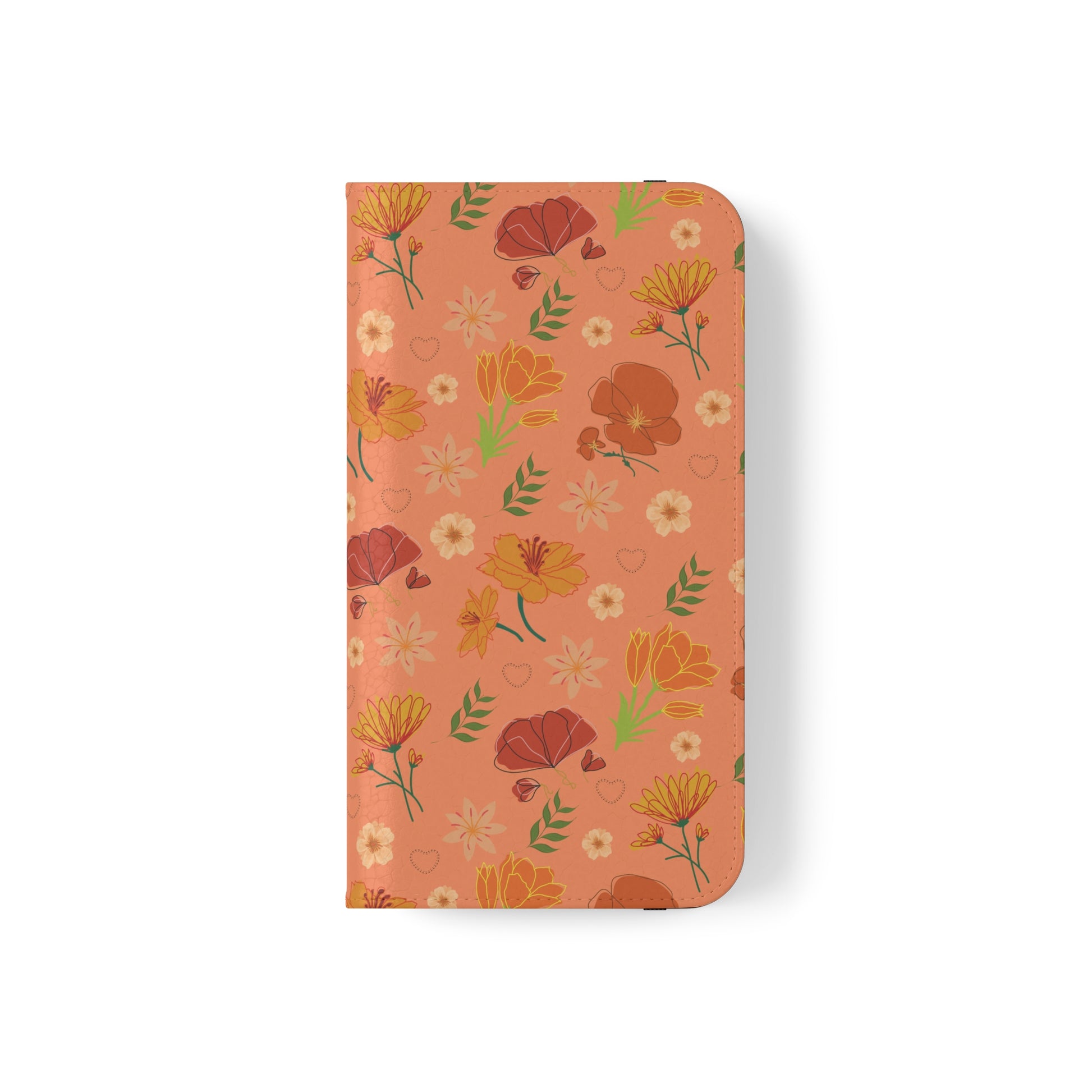 Coral Peach Meadow Flip Phone Case Cover with Pockets - Phone Case - Kristine Celestine