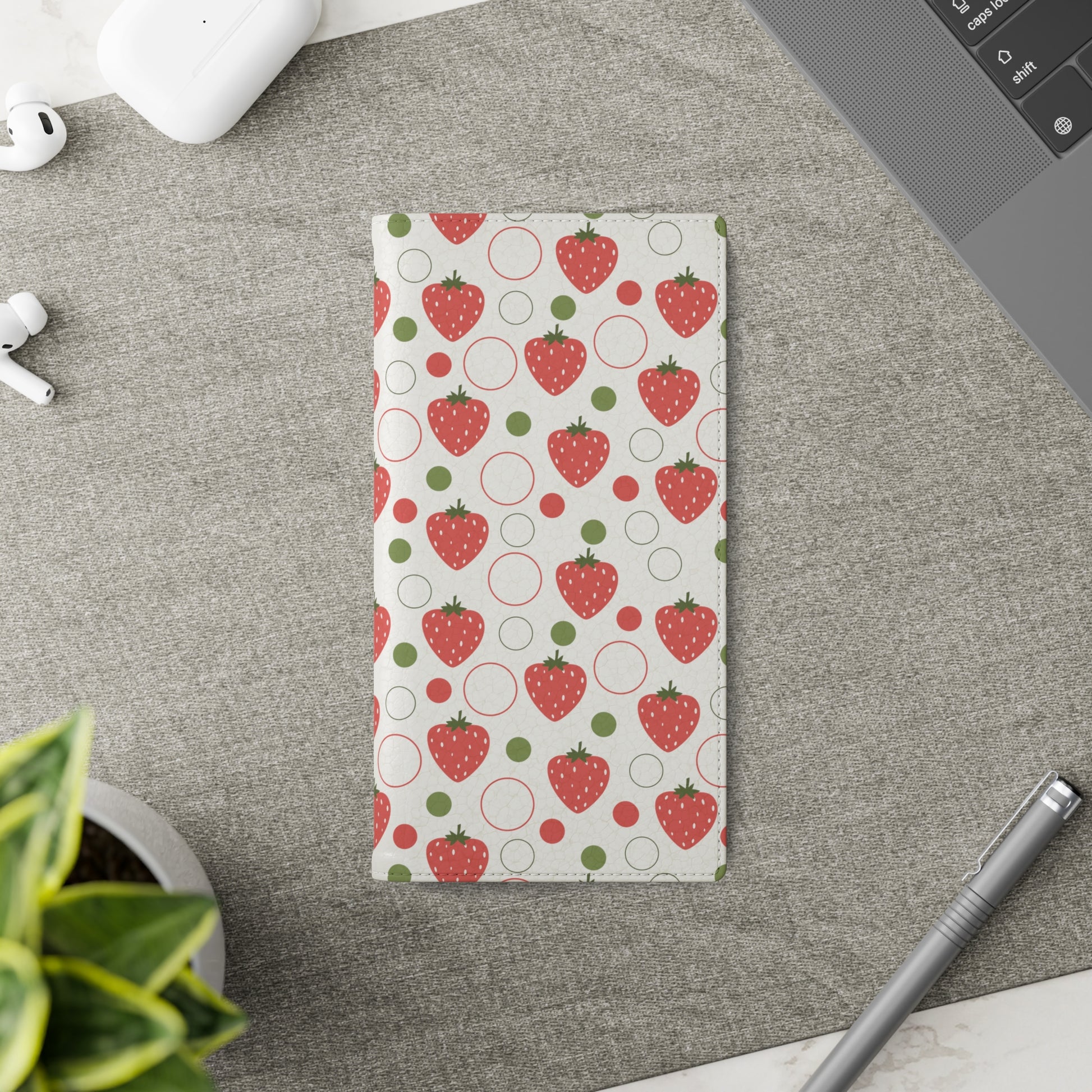 Red Strawberry Bubbles Flip Phone Case Cover with Pockets - Phone Case - Kristine Celestine