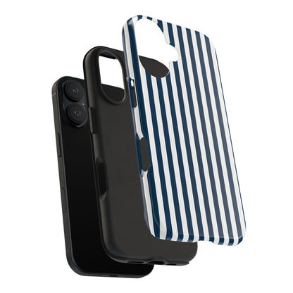 Navy Blue Stripes Tough Phone Case for iPhone and Samsung Galaxy