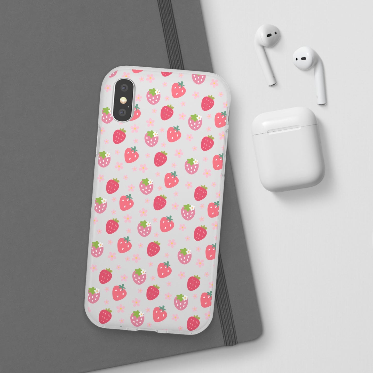 Strawberries and Daisies Flexible Phone Case iPhone Case Samsung Galaxy - Phone Case - Kristine Celestine