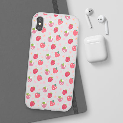 Strawberries and Daisies Flexible Phone Case iPhone Case Samsung Galaxy - Phone Case - Kristine Celestine