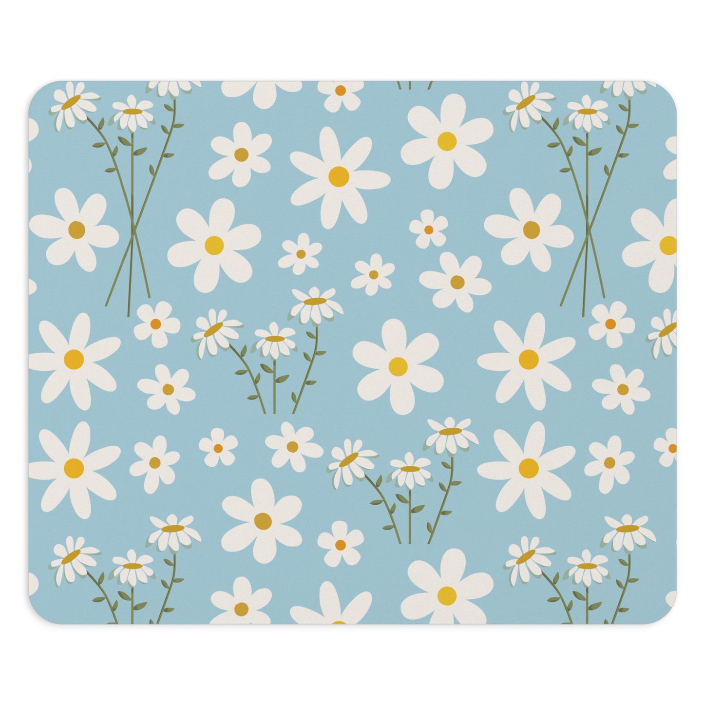 Sky Blue Daisy Mouse Pad