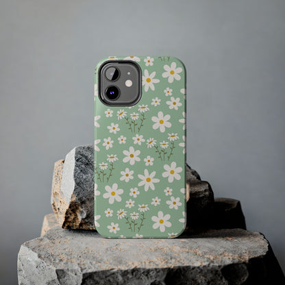 Mint Daisy Delight Tough Phone Case for iPhone and Samsung Galaxy