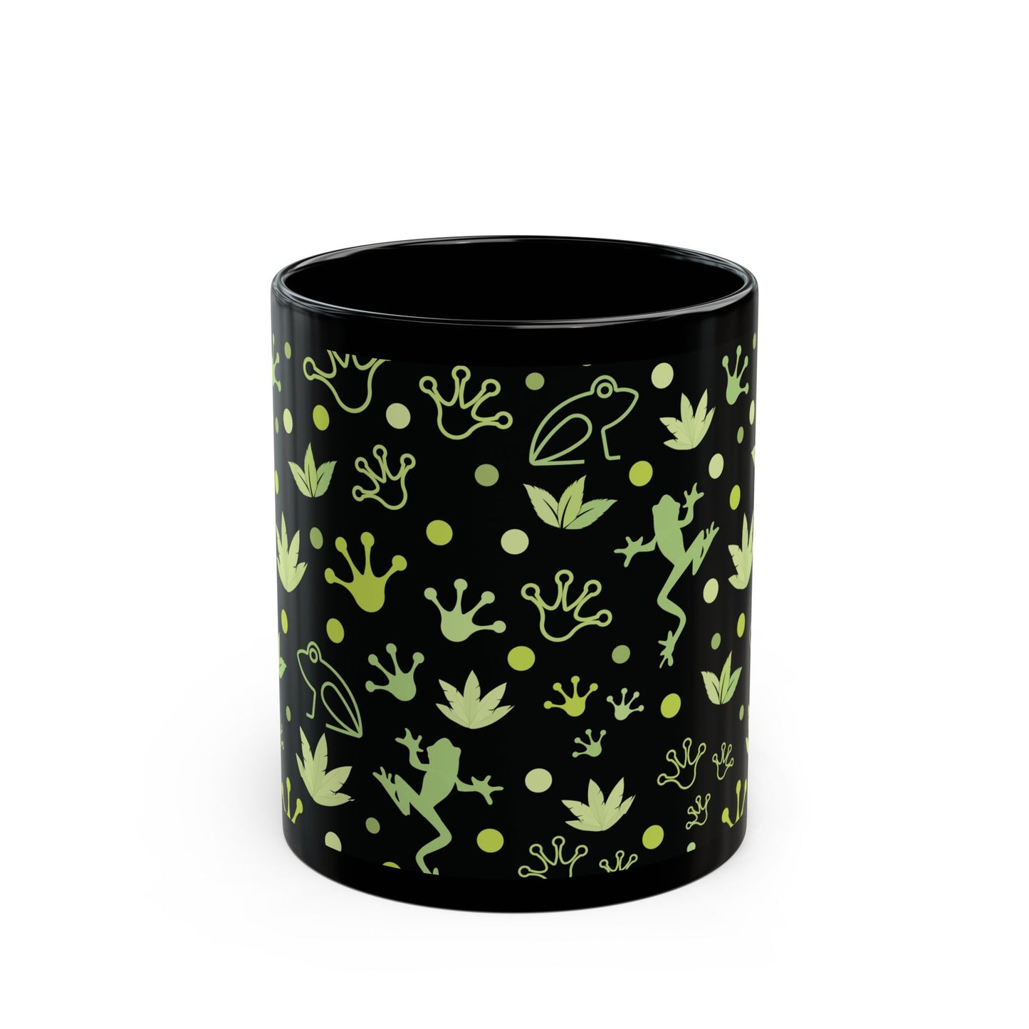 Froggy Black Mug Cool Summer Coffee Mug Tea Cup Spring Ceramic Mug