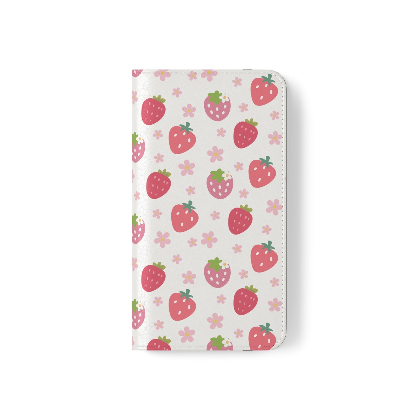 Strawberries and Daisies Flip Phone Case Cover with Pockets - Phone Case - Kristine Celestine