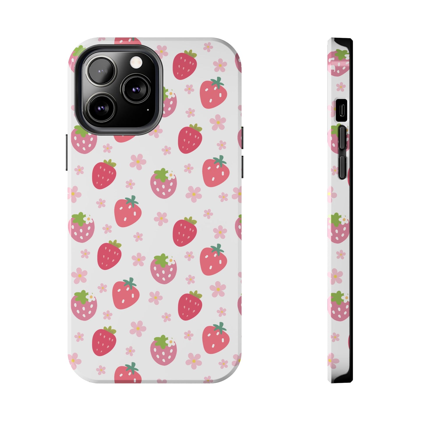 Strawberries and Daisies Tough Phone Case for iPhone and Samsung Galaxy