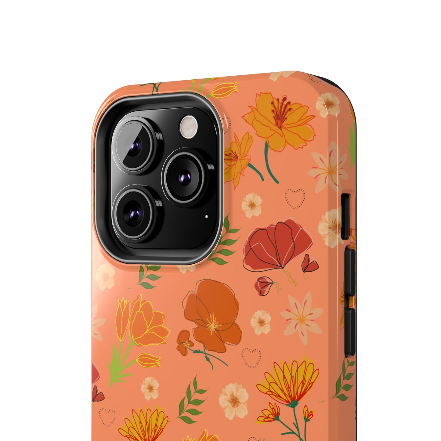 Coque de téléphone résistante Coral Peach Meadow pour iPhone et Samsung Galaxy