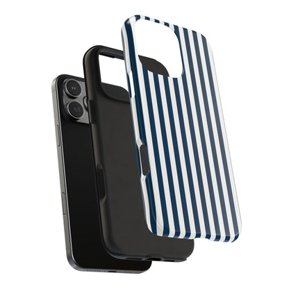 Navy Blue Stripes Tough Phone Case for iPhone and Samsung Galaxy