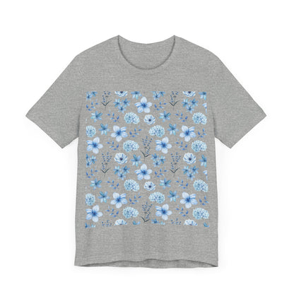 Snowy Blue Flowers T - Shirt - T - Shirt - Kristine Celestine