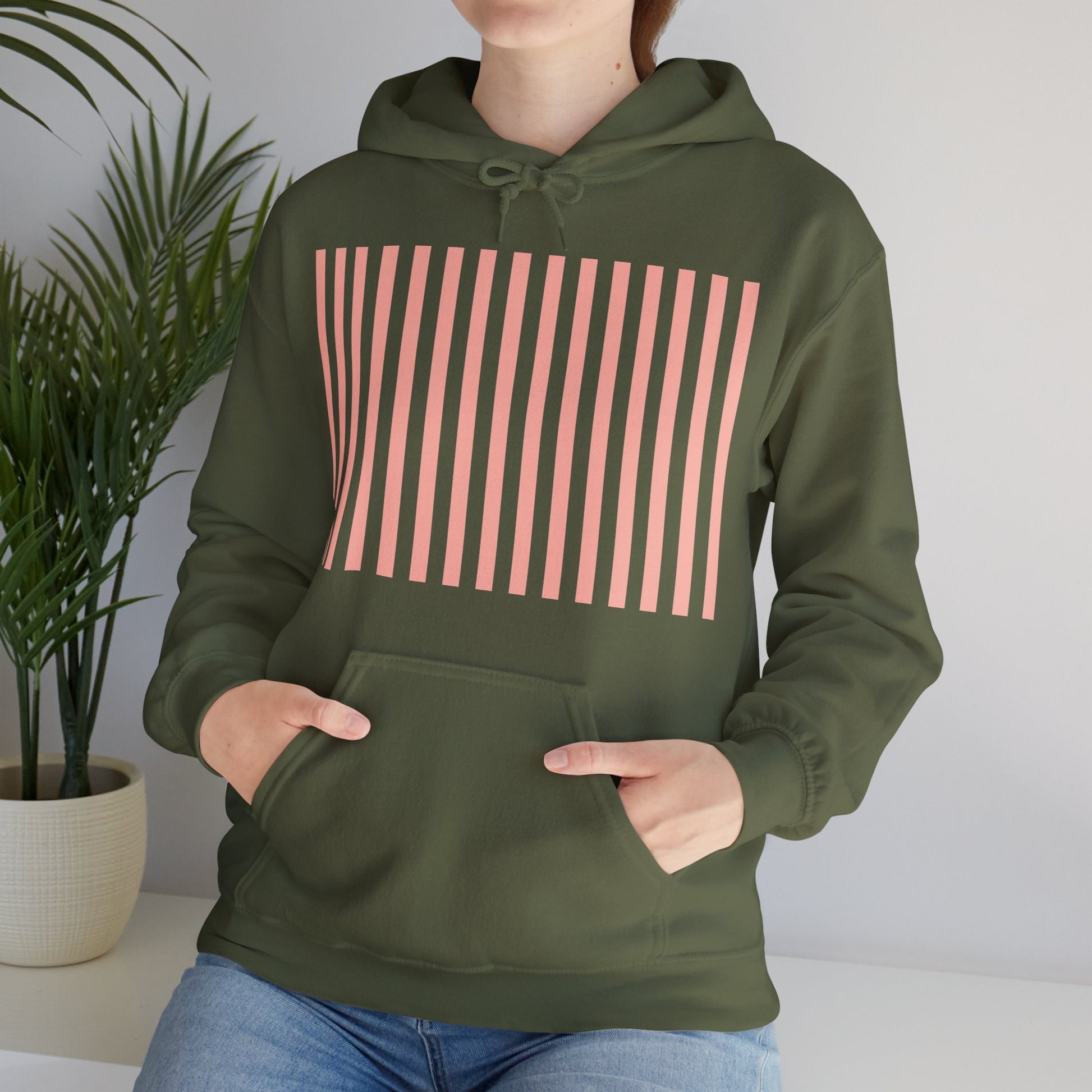 Coral Pink Stripes Hoodie - Hoodie - Kristine Celestine