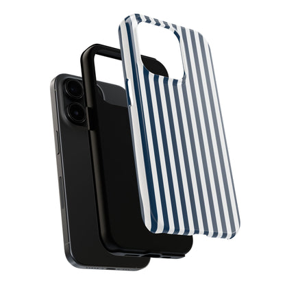 Navy Blue Stripes Tough Phone Case for iPhone and Samsung Galaxy