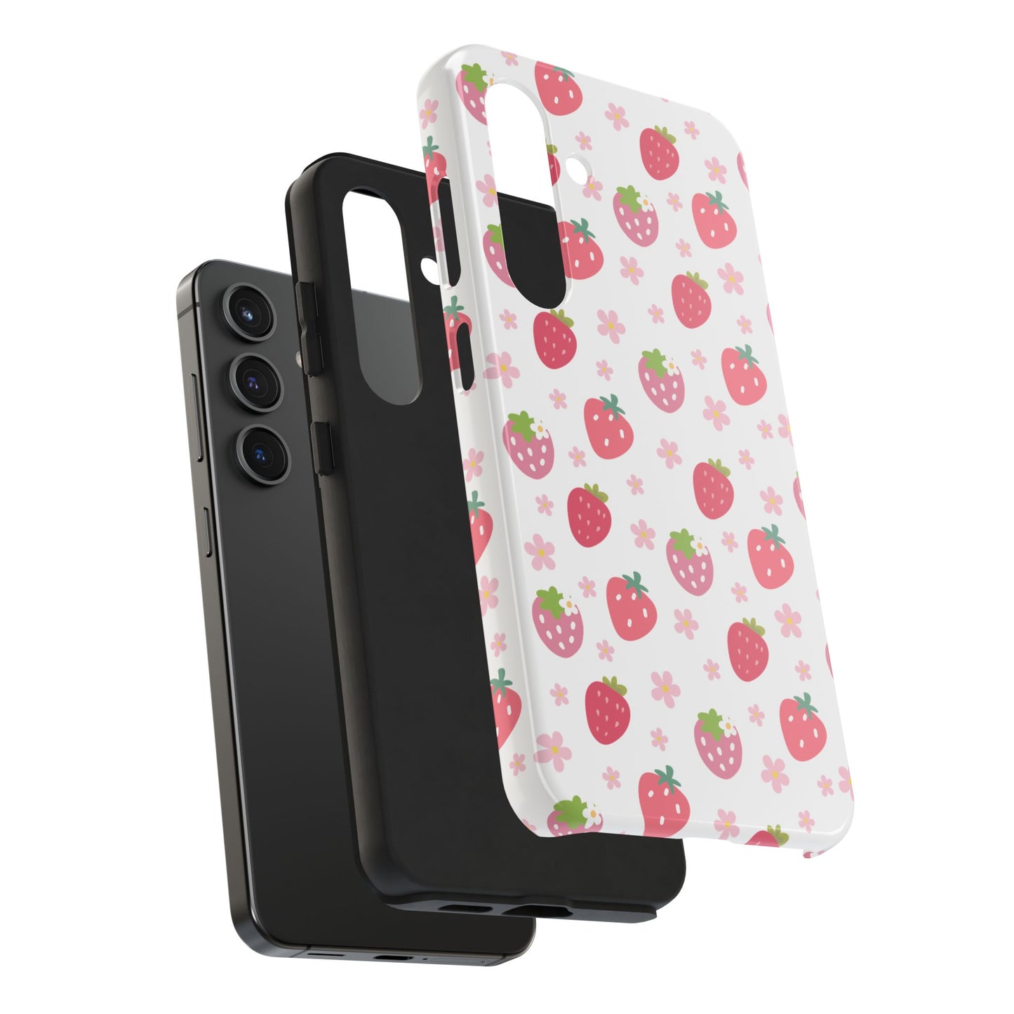 Strawberries and Daisies Tough Phone Case for iPhone and Samsung Galaxy