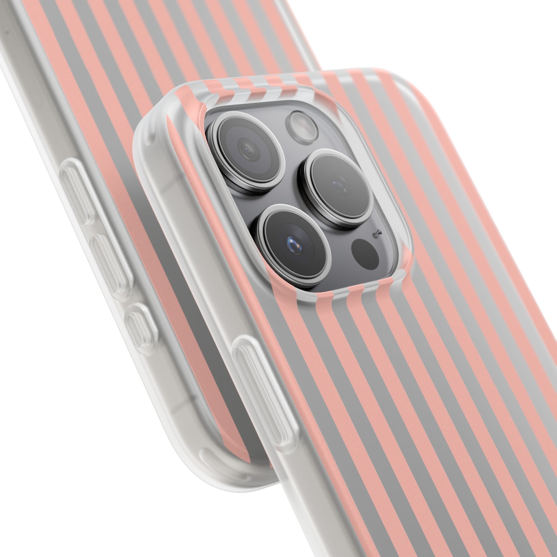 Coral Pink Stripes Flexible Phone Case iPhone Case Samsung Galaxy - Phone Case - Kristine Celestine