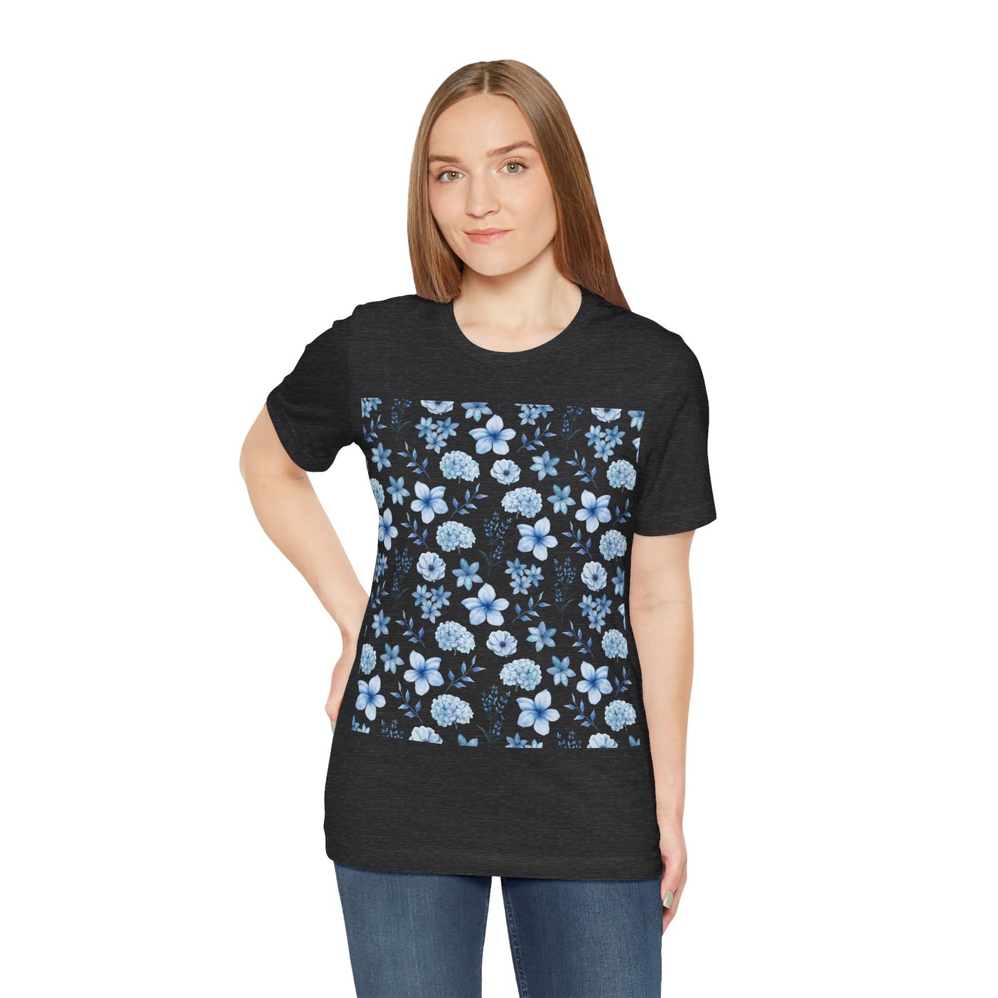 Snowy Blue Flowers T - Shirt - T - Shirt - Kristine Celestine