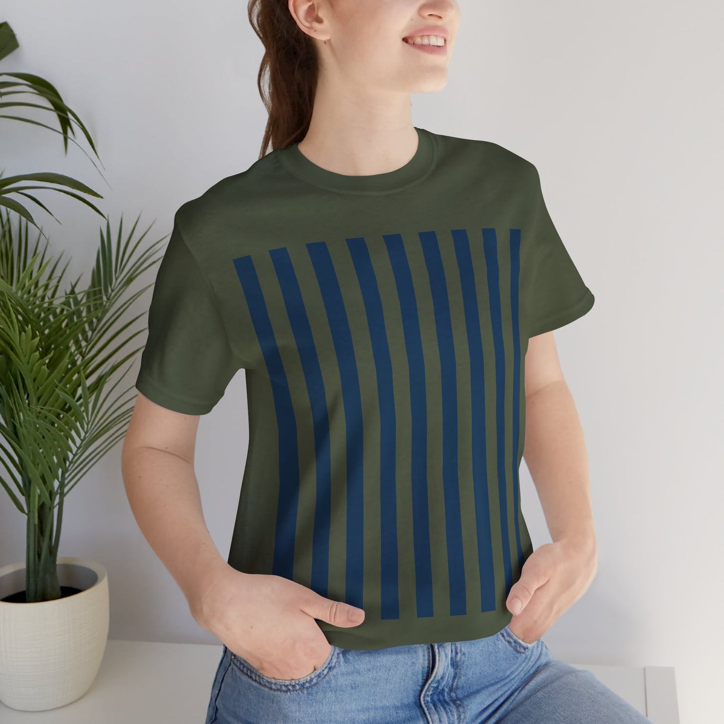 Navy Blue Stripes Shirt Royal Blue T-Shirts