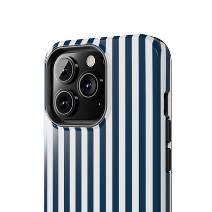 Navy Blue Stripes Tough Phone Case for iPhone and Samsung Galaxy