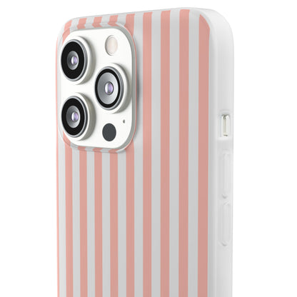 Coral Pink Stripes Flexible Phone Case iPhone Case Samsung Galaxy - Phone Case - Kristine Celestine