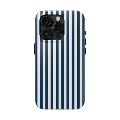 Navy Blue Stripes Tough Phone Case for iPhone and Samsung Galaxy