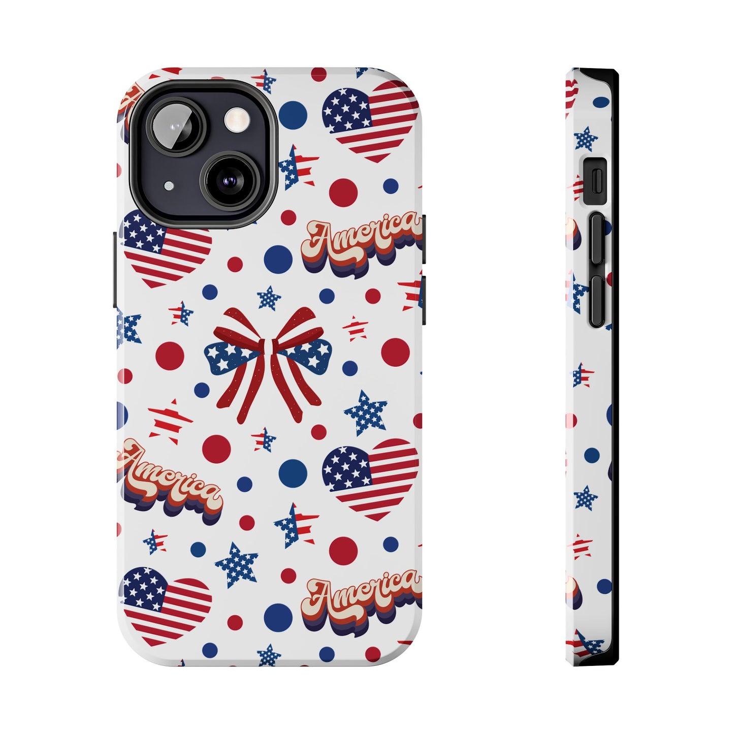 Coque de téléphone robuste America's Sweetheart and Bows pour iPhone et Samsung Galaxy